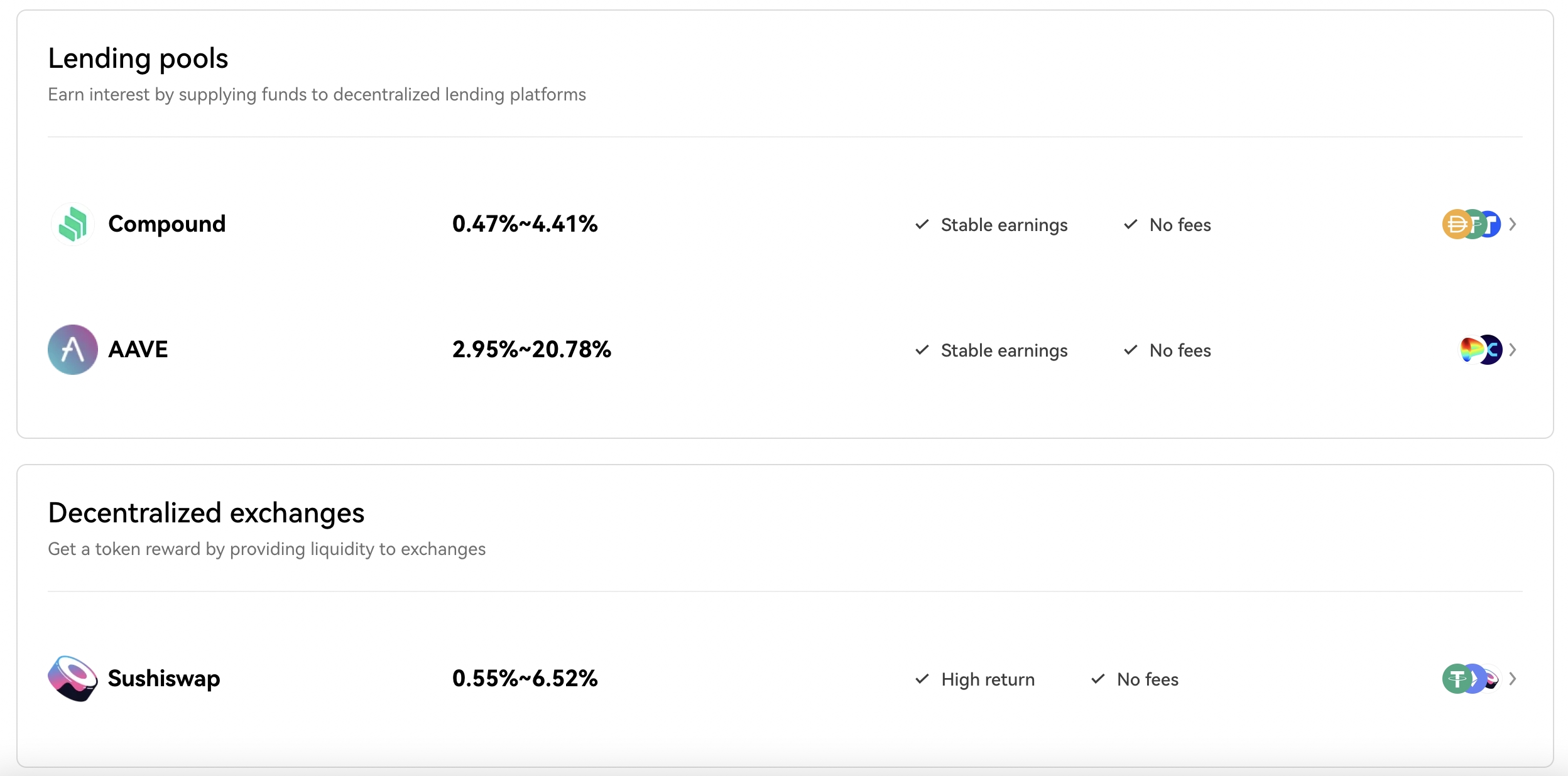 Crypto lending pools