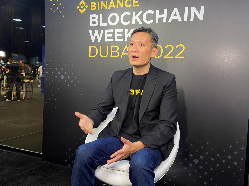 Richard Teng, head of Middle East and North Africa for crypto firm Binance, speaks during an interview with Reuters in Dubai, United Arab Emirates, March 30, 2022. Picture taken March 30, 2022 REUTERS/Abdel Hadi Ramahi