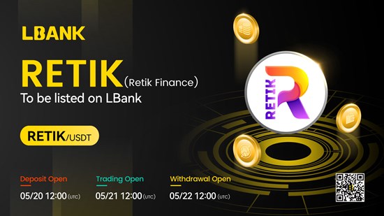 LBank Exchange to List Retik Finance (RETIK) on May 21, 2024