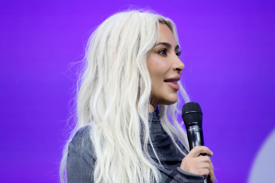 HAMBURG, GERMANY - MAY 07: Kim Kardashian on stage during the OMR 2024 festival on May 7, 2024 in Hamburg, Germany.  (Photo by Tristar Media/Getty Images)