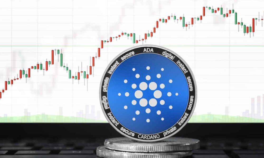 Cardano-ADA-logo-with-a-trading-chart-background