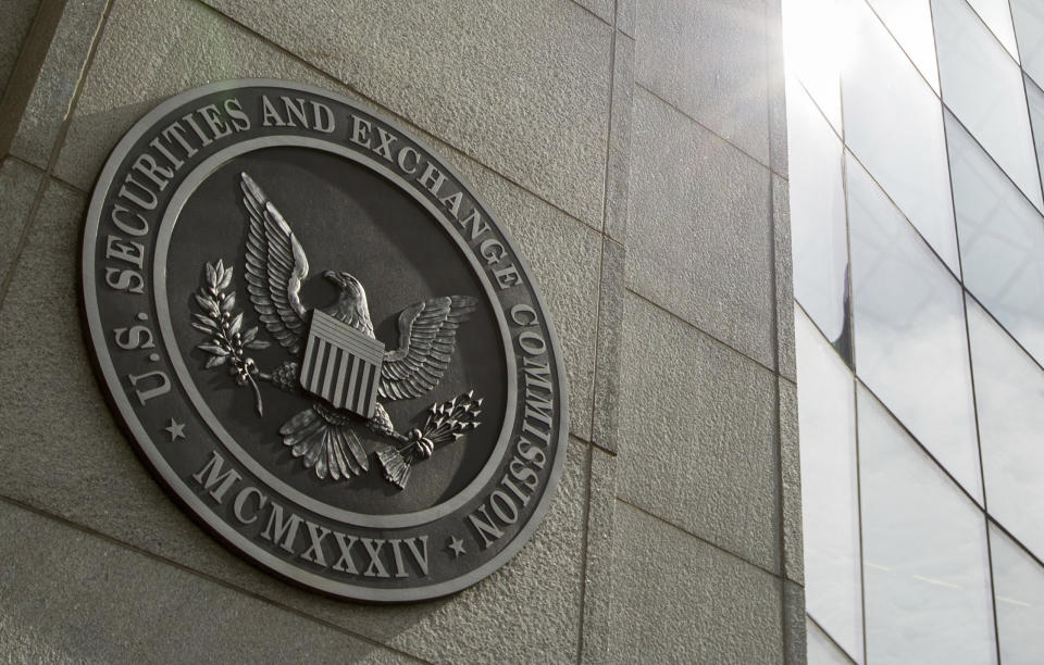 FILE – The seal of the United States Securities and Exchange Commission at SEC headquarters, June 19, 2015, in Washington.  Cryptocurrency fund manager Grayscale won a major court battle Tuesday, August 29, 2023, when the DC Court of Appeals ruled in favor of the company in its lawsuit against the Securities and Exchange Commission that will pave the way at the first bitcoin exchange.  negotiated fund.  (AP Photo/Andrew Harnik, file)