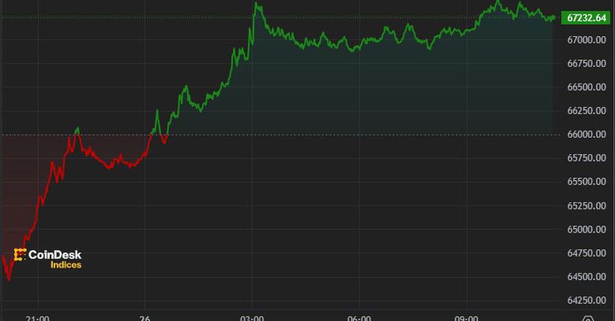 Bitcoin Recovers $67,000, Up Nearly 5% in 24 Hours