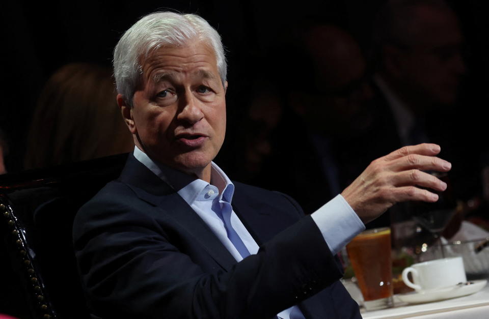 Jamie Dimon, Chairman and CEO of JPMorgan Chase & Co. (JPM), speaks at the Economic Club of New York in Manhattan, New York, U.S., April 23, 2024. REUTERS/Mike Segar